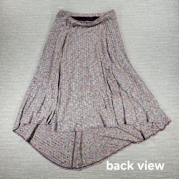 Vanessa Virginia Knit Skirt Large Asymmetrical Maxi Multicolor Textured Lined - Picture 13 of 16